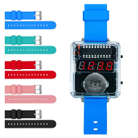 T15 DIY LED Digitale Horloge Kit Transparante Behuizing Silicone Armband Microcontroller Duidelijk Display Accessoires v