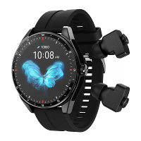 T23 1,39 inch HD scherm 2 in 1 TWS oordopjes Stemassistent bluetooth Oproep Hartslag Bloeddruk Bloedzuurstofmonitor Adem