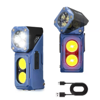 T615 500LM 180° Draaibare Multifunctionele EDC LED Zaklamp Golf Sensor Mini Hoofdlamp Pet Clip Fietslamp USB Opladen EDC