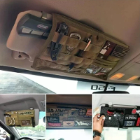 Tactische zonneklep opslag tas Visor Paneel Houder Truck Grote Molle Zonnevisorpaneel Voertuig Auto Zonnevisor Opslagtas