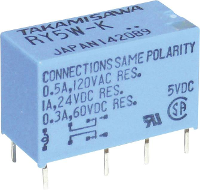 Takamisawa RY 05W K Printrelais 5 V/DC 1 A 2x wisselcontact 1 stuk(s)