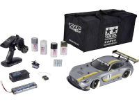 Tamiya TT 02 Mercedes AMG GT3 Brushed 1:10 RC auto Elektro Straatmodel 4WD Voordeelset 2,4 GHz