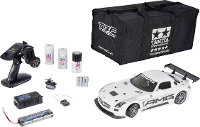Tamiya Mercedes Benz Sls Gt3 Amg Brushed 1:10 Rc Auto Elektro Straatmodel 4wd Bouwpakket 2,4 Ghz Speciale Set, Incl. Elektrobox