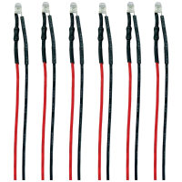 TAMS Elektronik 81 59606 06 C LED Met aansluitdraden Koud wit, Rood 6 stuk(s)
