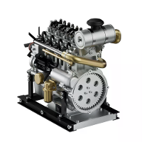 TECHING 1/10 Volledige Metaal Mini L4 4 Cilinder OHV Inline Dieselmotor Model DIT Assemblageset Uitstekende STEAM Wetens