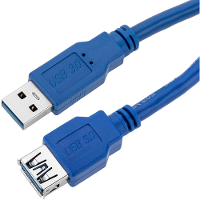 TECHly USB 3.0 Verlengkabel [1x USB 3.0 Stekker A   1x USB 3.0 Bus A] 0.5 M Blauw Vergulde steekcontacten