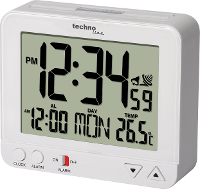 Techno Line WT 195 WHITE Wekker Zendergestuurd Wit Alarmtijden 1 Groot display