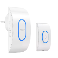 TECKNET TK WD004 Wireless Curved Doorbell with LED Flash IP65 Waterproof Doorbell Set 400M Wireless Range 60 60 Melodies
