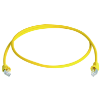 Telegärtner 100008507 RJ45 Netwerkkabel, patchkabel CAT 6A S/FTP 2.5 M Geel Vlambestendig, Met anti kniktule 1 stuk(s)