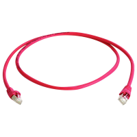 Telegärtner 100008573 RJ45 Netwerkkabel, patchkabel CAT 5e F/UTP 2.5 M Rood Vlambestendig, Met anti kniktule 1 stuk(s)