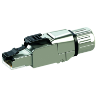 Telegärtner 100023094 Op het veld aansluitbare RJ45 connector MFP8 IE T568 B CAT.6A(IEC), AWG26/1 AWG24/1, AWG27/7 AWG24/7, blisterverpakking (10 stuks)