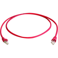 Telegärtner RJ45 (cross) Netwerkkabel Aansluitkabel CAT 6A S/FTP 5.00 M Rood Vlambestendig, Halogeenvrij