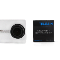 Telesin 2pcs 3.85V 1400mah Li Ion Battery With Dual Charger For Xiaomi Yi 4k Sport Camera