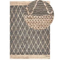 TELLIKAYA   Loper vloerkleed   Grijs   160 x 230 cm   Jute