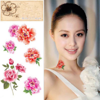 Temporary Roses Peonies Tattoo Transfer Body Art Sticker Waterproof