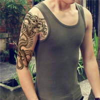 Temporary Tattoo Black Dragon Body Sticker Waterproof Removable Arm Leg