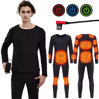 TENGOO 11 Verwarmingszones Ondergoed 3 Versnellingen Slimme Controle Winter Warme USB Elektrische T Shirt Volwassen Lang