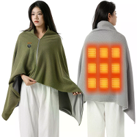 TENGOO 142*81cm 9 Zones Verwarmde Deken Snelle Verwarming Napschuildeken Poncho Wrap Verstelbare Elektrische Schootdeken
