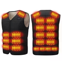 TENGOO 22 Zones Intelligent Heated Vest USB/DC Opladen Fleece Voering Winter Warm Elektrisch Verwarmd Mouwloos Jack Ther