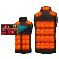 TENGOO 35 Zones Zwarte Elektrische Verwarmde W vest voor Mannen en Vrouwen 5 controle DC Opladen Unisex Wasbaar Buiten W