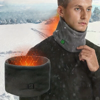 TENGOO 5V USB gevoede verwarmde halswarmer met fleece, 3 verwarmingsstanden, nekwarmer met zip pocket voor powerbank voo