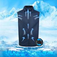 TENGOO Airconditioning Hooded Vest Drie Windsnelheden Hittebestendige Koelkleding USB Opladen Zonbescherming Continu Koe