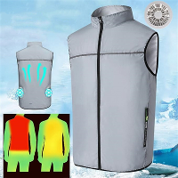TENGOO Airconditioning Kledingvest met drie windsnelheden Hittebestendige koelkleding USB oplaadfunctie Zonnebescherming