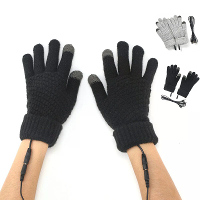 TENGOO Gebreide USB Verwarmde Handschoenen Touchscreen Compatibel 40 50°C Verstelbare Warmte Verwijderbaar Verwarmingsku