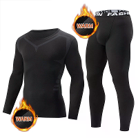 TENGOO Heren Thermale Onderkleding Set,Lange onderbroeken set,Compressie Thermale Basislagen Set,Vochtafvoerend & Ademen