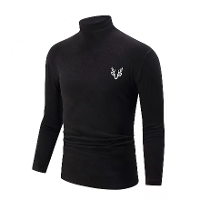 TENGOO Heren Zwarte Fleece Coltrui Warme Basislaag Shirt In Herfst Winter Casual Comfortabele Lange Mouwen Thermo Top