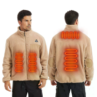 TENGOO HJ 04K 4 Verwarmingszone Warme Comfortabele Poolfleece Staande Kraag Ritsjack Casual Losse Jas