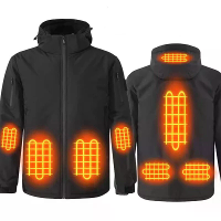TENGOO HJ 08A Slim verwarmd jack met 8 verwarmingszones,USB verwarming,gewatteerd vest van 100% polyester,elektrische ve