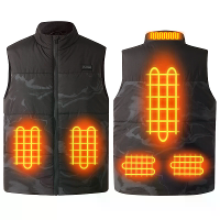 TENGOO HV 06 Slim verwarmd vest 6 verwarmingszones USB oplaadbaar polyester wasbaar winter elektrisch verwarmd vest voor