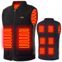 TENGOO HV 08 Unisex Slim Thermo vest met 8 verwarmingszones, thermovermouwe vest van fluweel met USB opladingsfunctie en