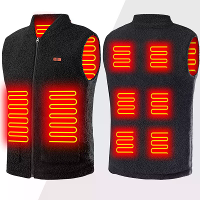 TENGOO HV 08 verwarmde vest 8 verwarmingsgebieden USB oplading 3 standen temperatuurregeling pluizig winddicht buitenshu