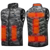TENGOO HV 09C Verwarmde Vest 9 Verwarmingsgebieden Camouflage Overmaat Mannen Wintervest Zelfverwarmende Vest Usb Elektr