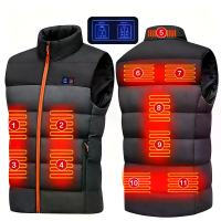 TENGOO HV 11 Unisex 11 Verwarmingszones Verwarmde Vest 3 Temperatuurinstellingen USB/DC Dual Powered Lichaamsverwarming