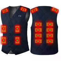 TENGOO HV 16B Fashion Unisex Verwarmde Vest   16 Verwarmingszones, 3 Niveau Controle, USB Opladen, Slim Verwarmd Jack vo
