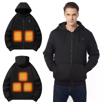 TENGOO HZ05 Slim verwarmde ritshoodie sweatshirt 5 verwarmingsgebieden Snelle verwarming USB oplaadbaar Wasbaar Veilighe