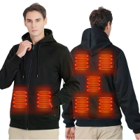 TENGOO HZ07 Slim Heated Zipper Hoodies Sweatshirt 7 Verwarmingszones Snelle Verwarming USB Oplaadbaar Wasbaar Veiligheid