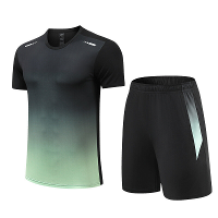 TENGOO Ice Silk Snel Drogende Passenness Kleding Set Verloop Ademend Vochtregulerend T shirt Korte Broek Heren Sportkled