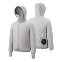TENGOO Koelventilator Jas 3 Versnellingen Wind Snelheden Hittebestendig Koelkleding USB Opladen Zonbescherming UV Besche