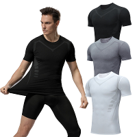 TENGOO Strakke Sportshirt Vormgevende Shirts Snel Drogend Polyester Multifunctionele Comfortabele T Shirts voor Hardlope
