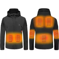 TENGOO Unisex Verwarmde Jas   7 Verwarmingszones, 3 niveaus Temperatuurcontrole, Winddichte Thermo, Hoge Kraag Gewatteer