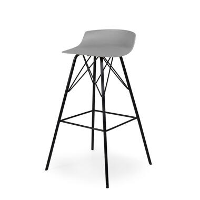 Tenzo barkruk Tori   grijs/zwart (2 stuks)   Leen Bakker