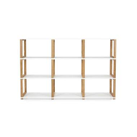 Tenzo boekenkast Art   wit/eikenkleur   118x178x36 cm   Leen Bakker