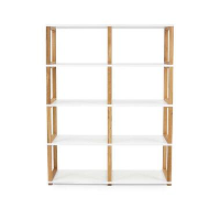 Tenzo boekenkast Art   wit/eikenkleur   156x120x36 cm   Leen Bakker