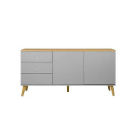 Tenzo dressoir Dot   grijs/eiken   79x162x43 cm   Leen Bakker
