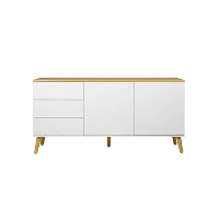 Tenzo dressoir Dot   wit/eiken   79x162x43 cm   Leen Bakker