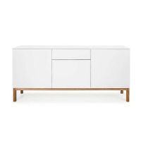 Tenzo dressoir Patch 3 deuren en 1 lade   wit/eikenkleur   85x179x47 cm   Leen Bakker